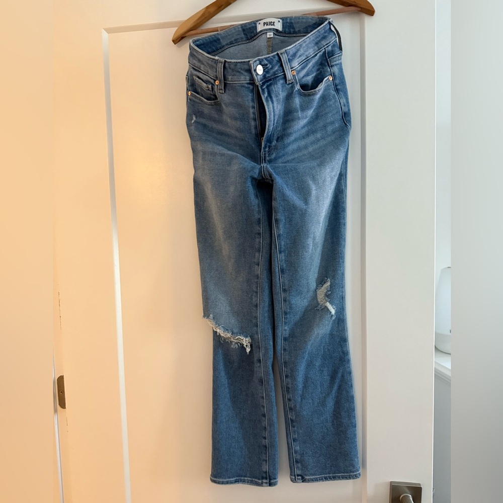 PAIGE Cindy High Rise Ankle Straight Jeans